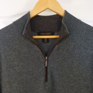 100% cashmere quarter-zip sweater (gray/medium)